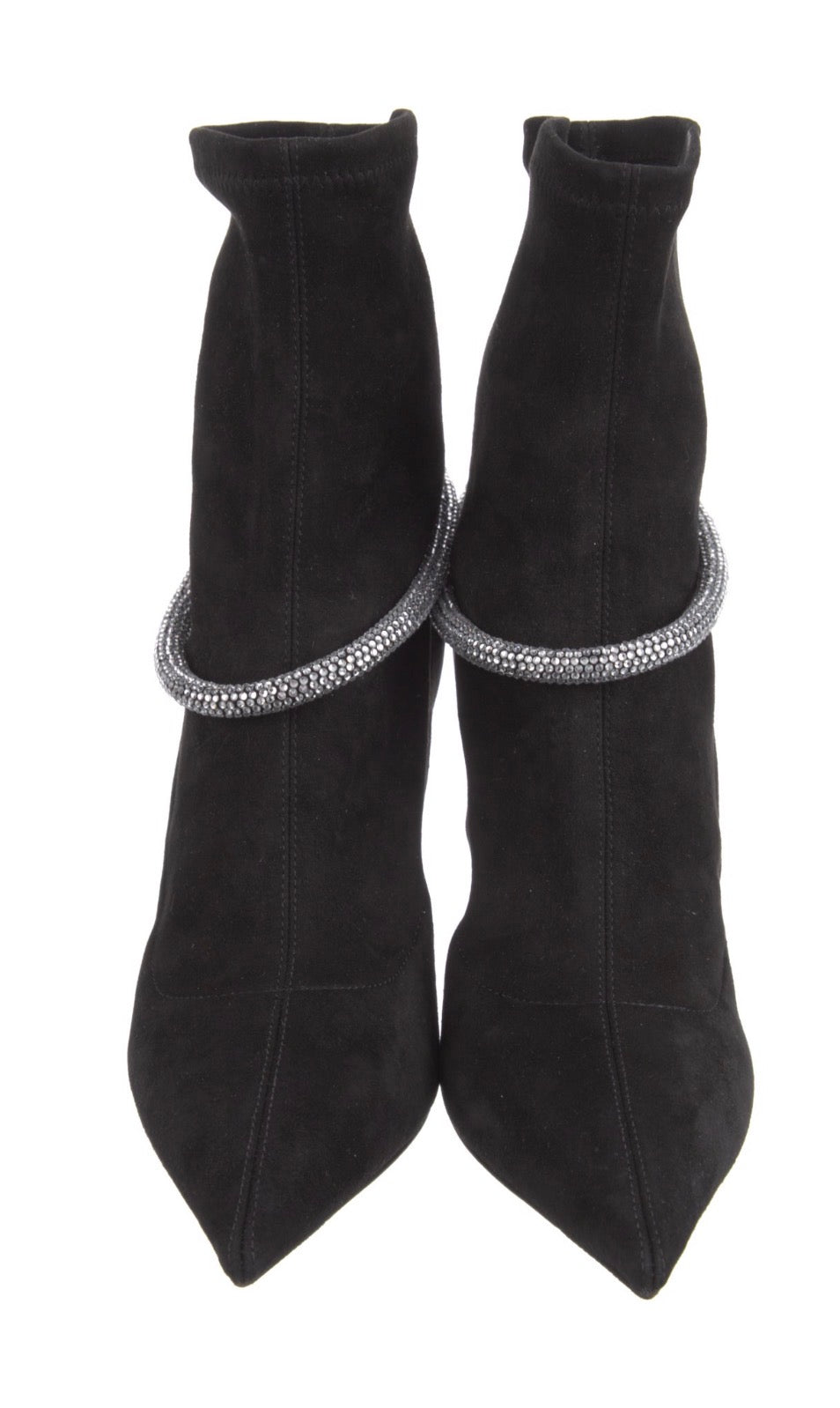 Preowned Jimmy Choo Crystal-Embellished Sock Booties – Size 39.5