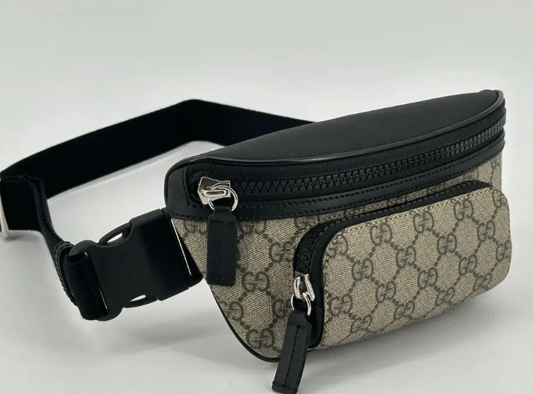 Preowned Gucci GG Supreme Belt Bag – Brown/Black
