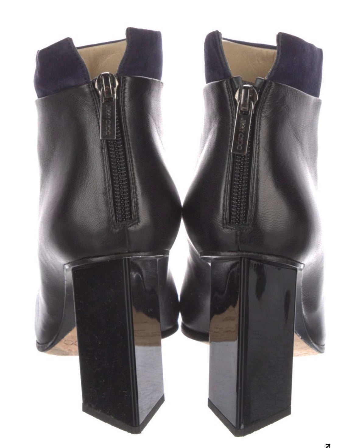Preowned Jimmy Choo Black Leather Ankle Booties – Size IT 38