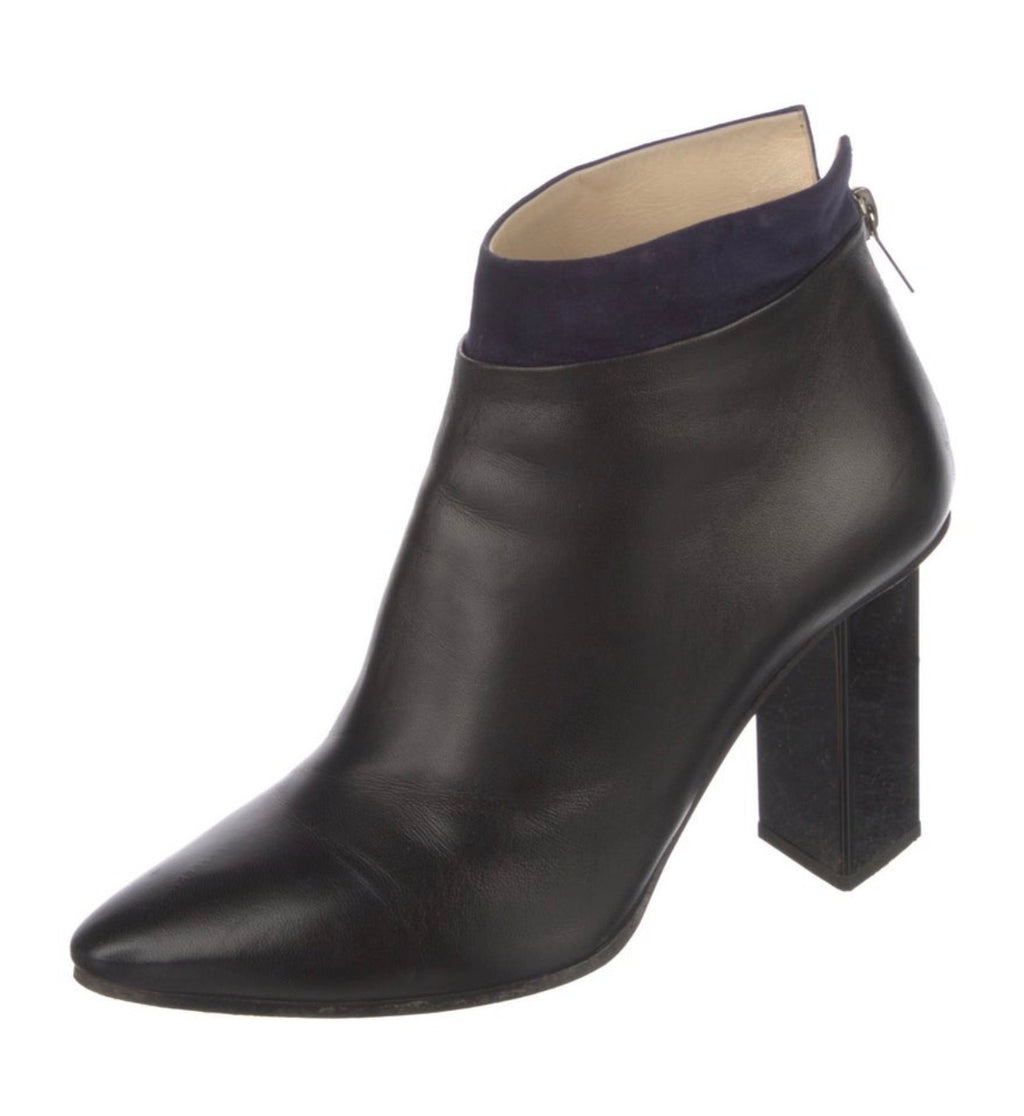 Preowned Jimmy Choo Black Leather Ankle Booties – Size IT 38