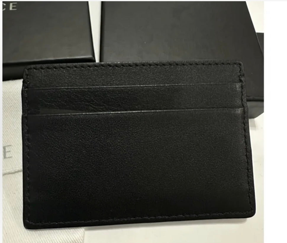Preowned Versace Medusa Black Leather Card Holder — Preowned. With box and dust bag