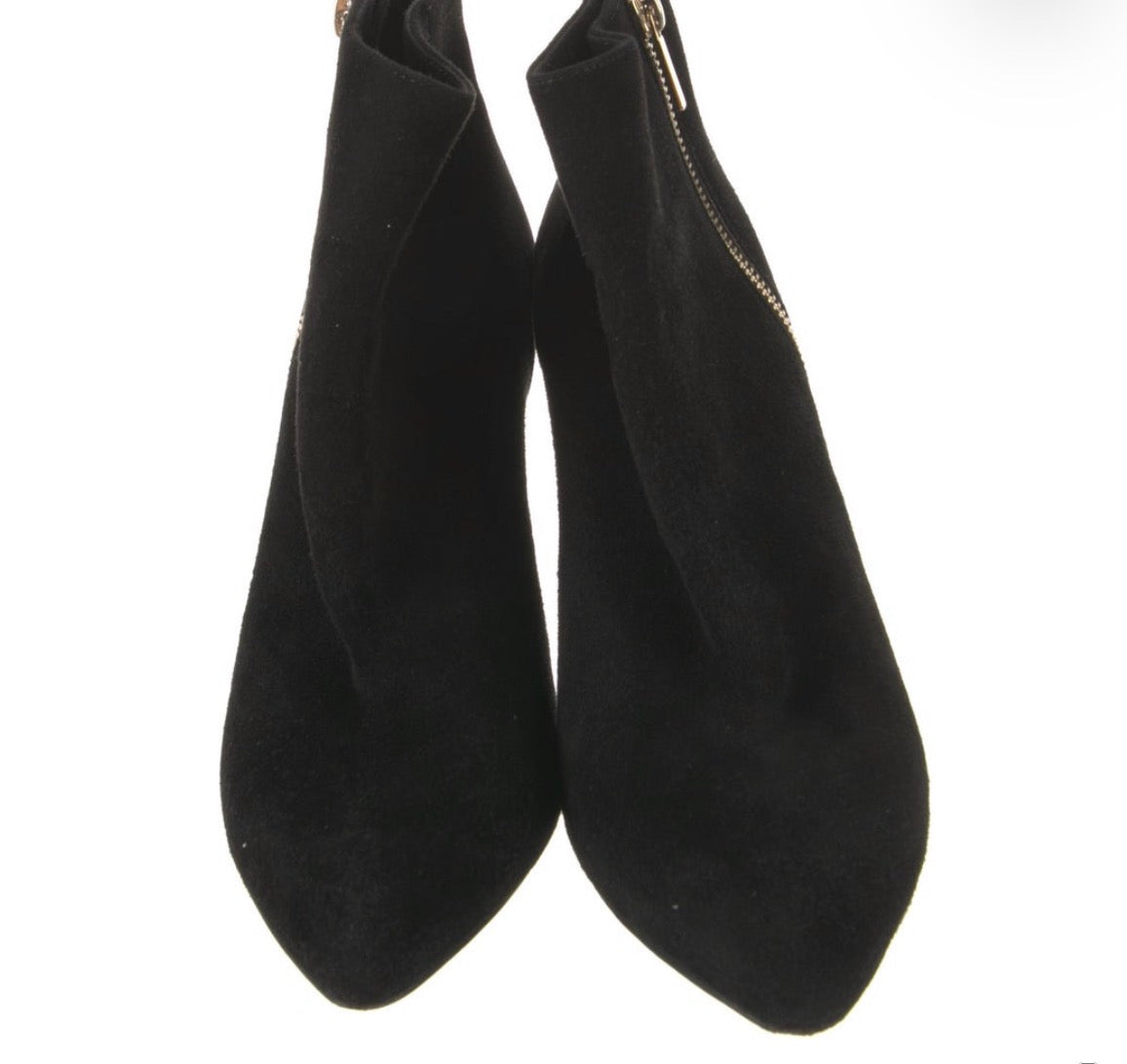 Preowned Lanvin Black Suede Ankle Booties – Size 37.5
