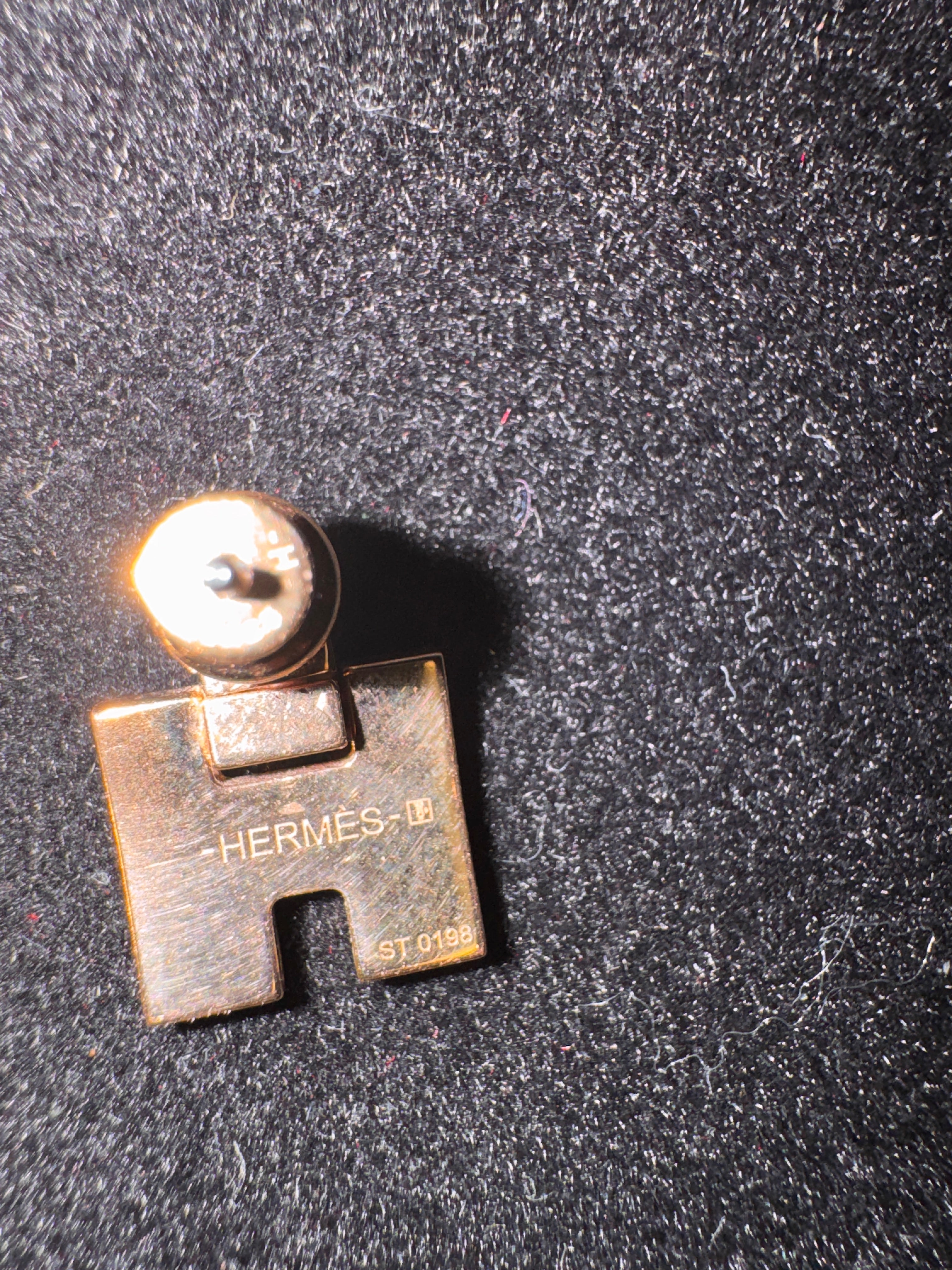 Preowned Hermès Pop H Pink & Rose Gold-Tone Earrings