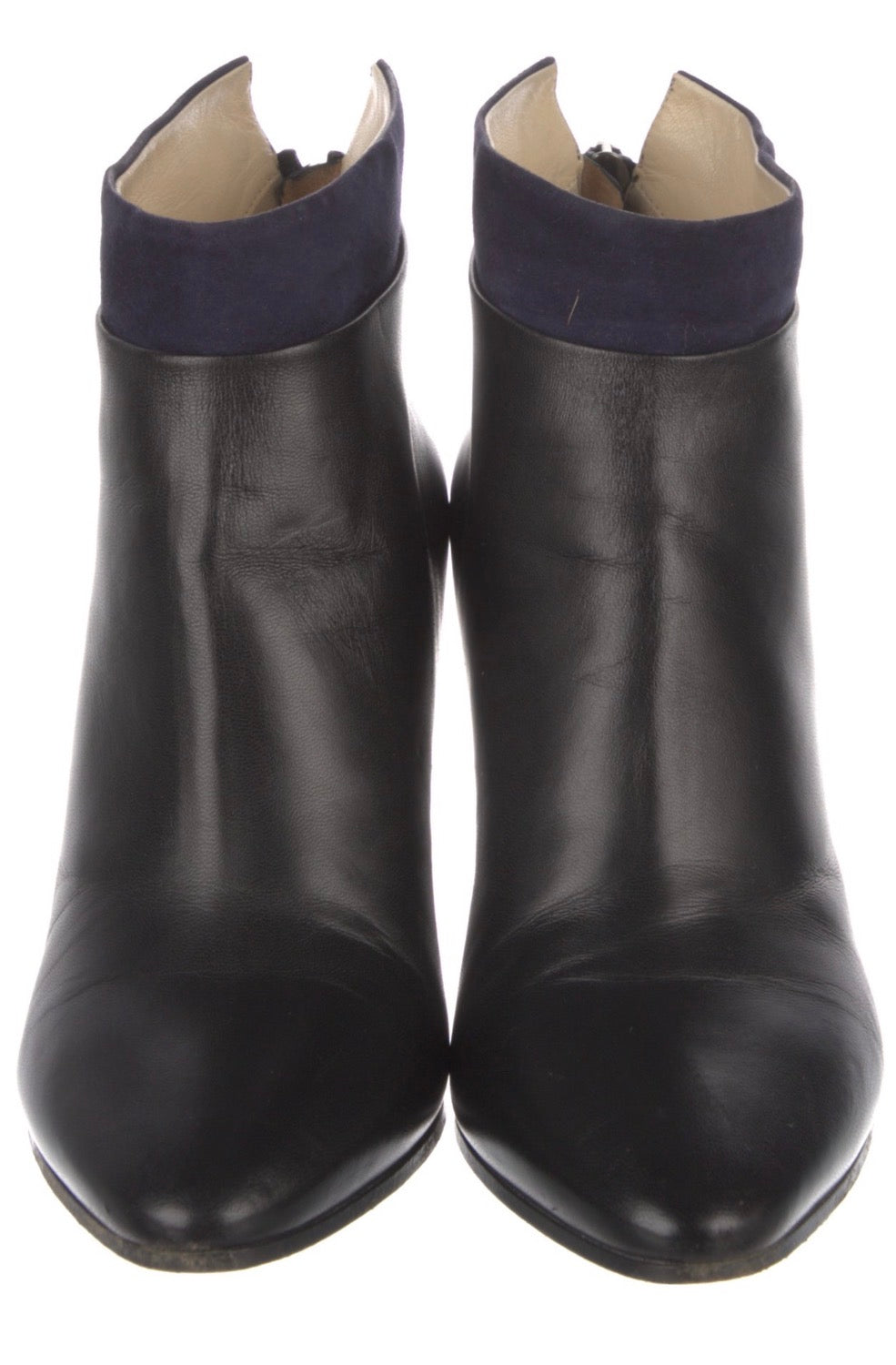 Preowned Jimmy Choo Black Leather Ankle Booties – Size IT 38