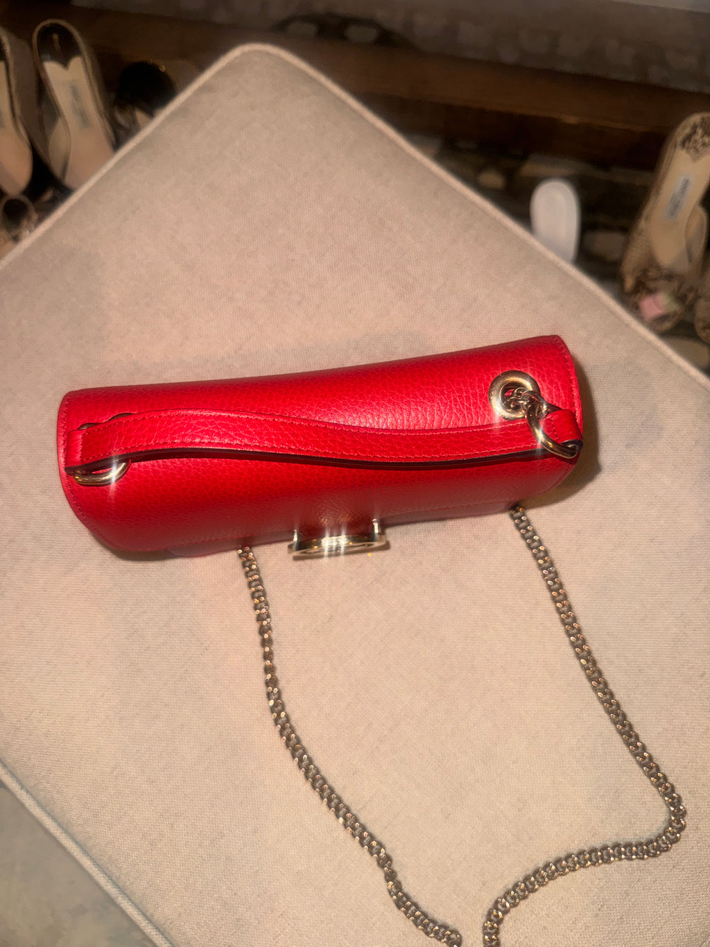 Gucci Dollar Interlocking G Small Chain Shoulder Bag – Red