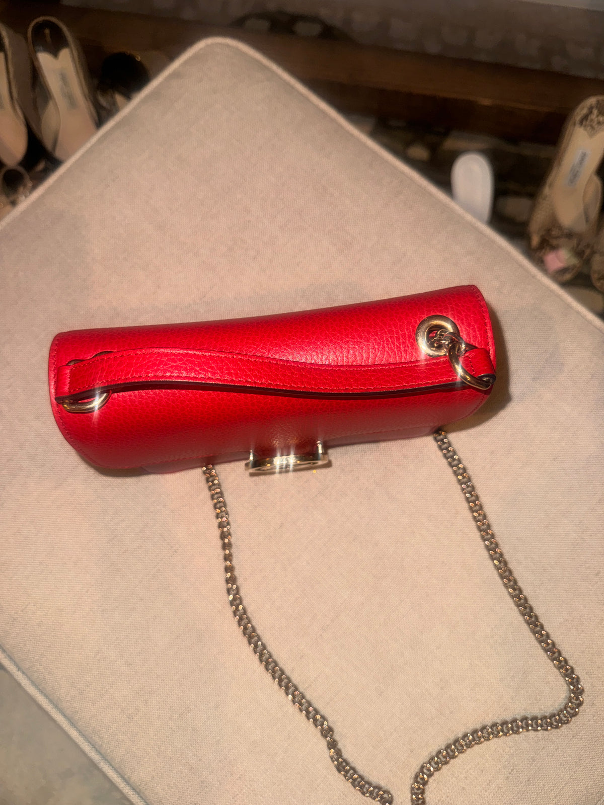 Gucci Dollar Interlocking G Small Chain Shoulder Bag – Red