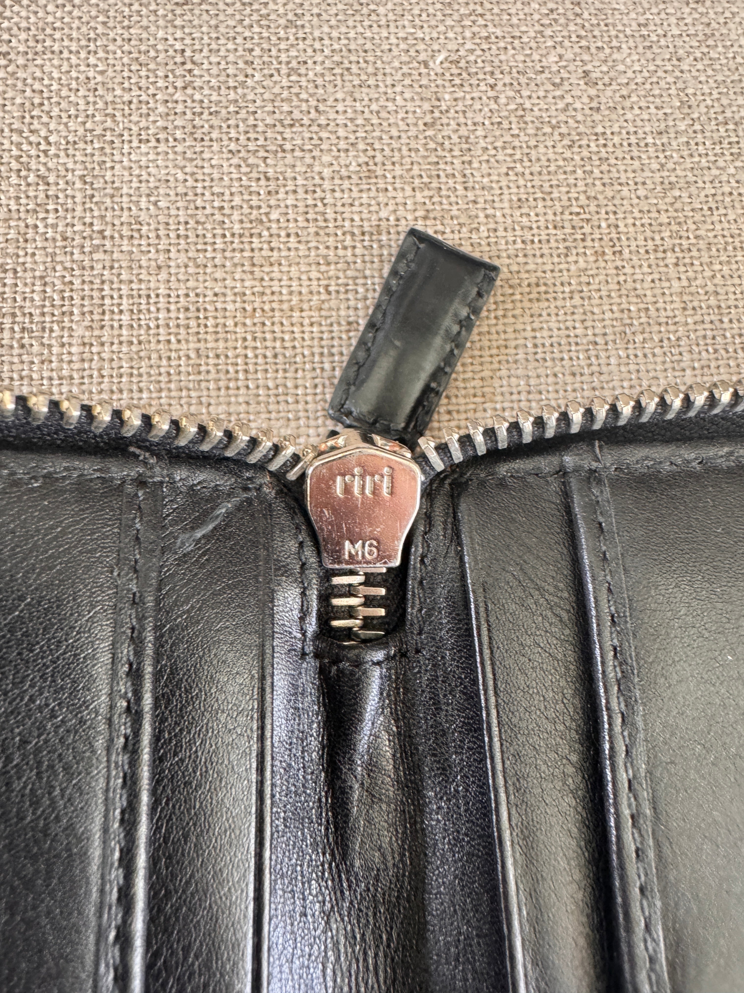 Preowned Prada Red & Black Grafite Spazzolato Long Wallet / Clutch