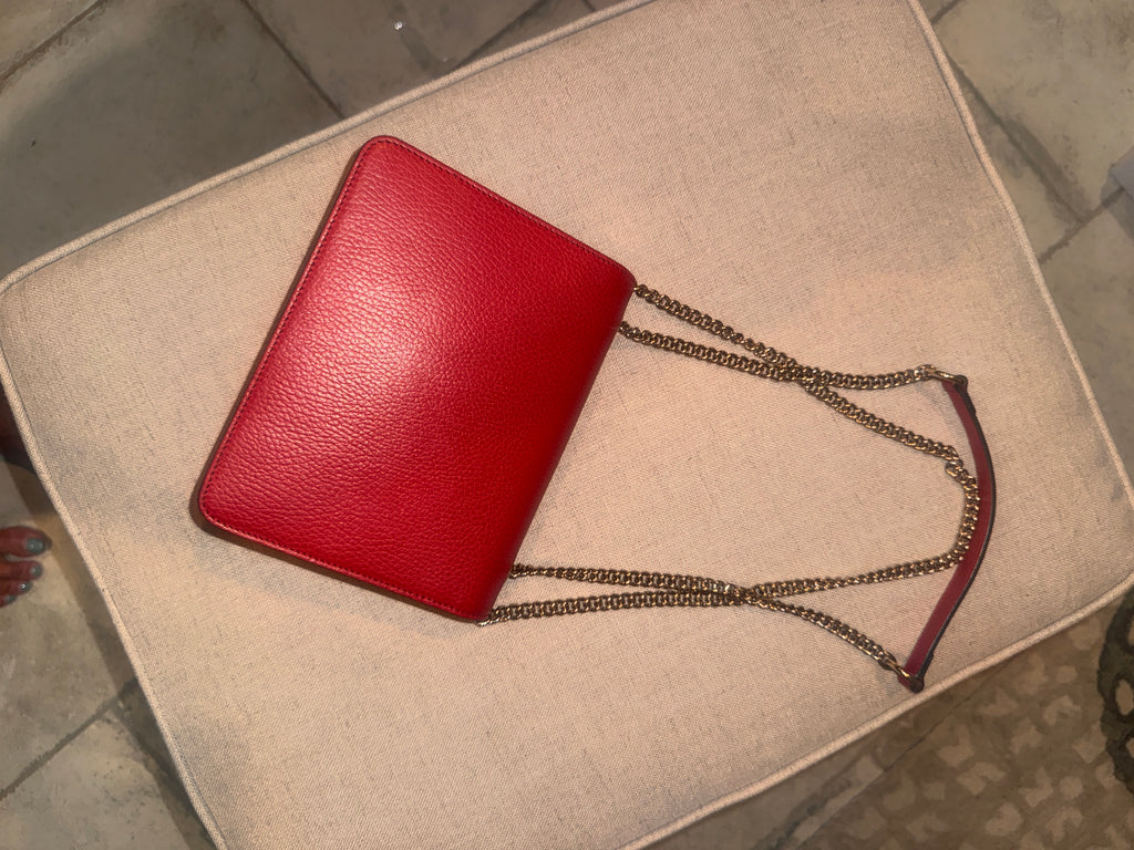 Gucci Dollar Interlocking G Small Chain Shoulder Bag – Red