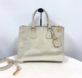 Prada Saffiano Lux Galleria Double Zip Tote – White/Ivory