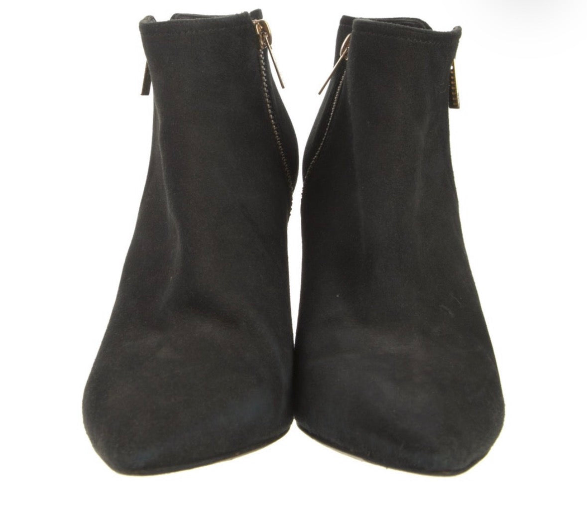 Preowned Jimmy Choo Black Suede Pointed-Toe Ankle Booties – Size 37