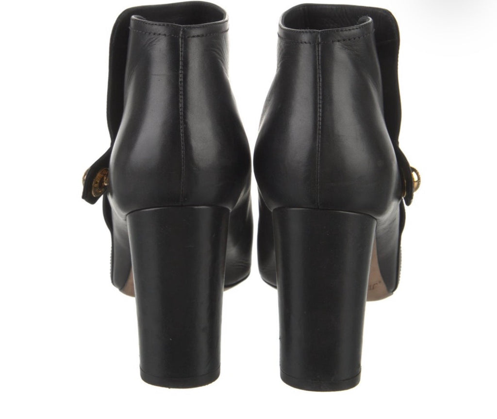 Preowned Jimmy Choo Black Leather Ankle Booties – Size IT 38.5