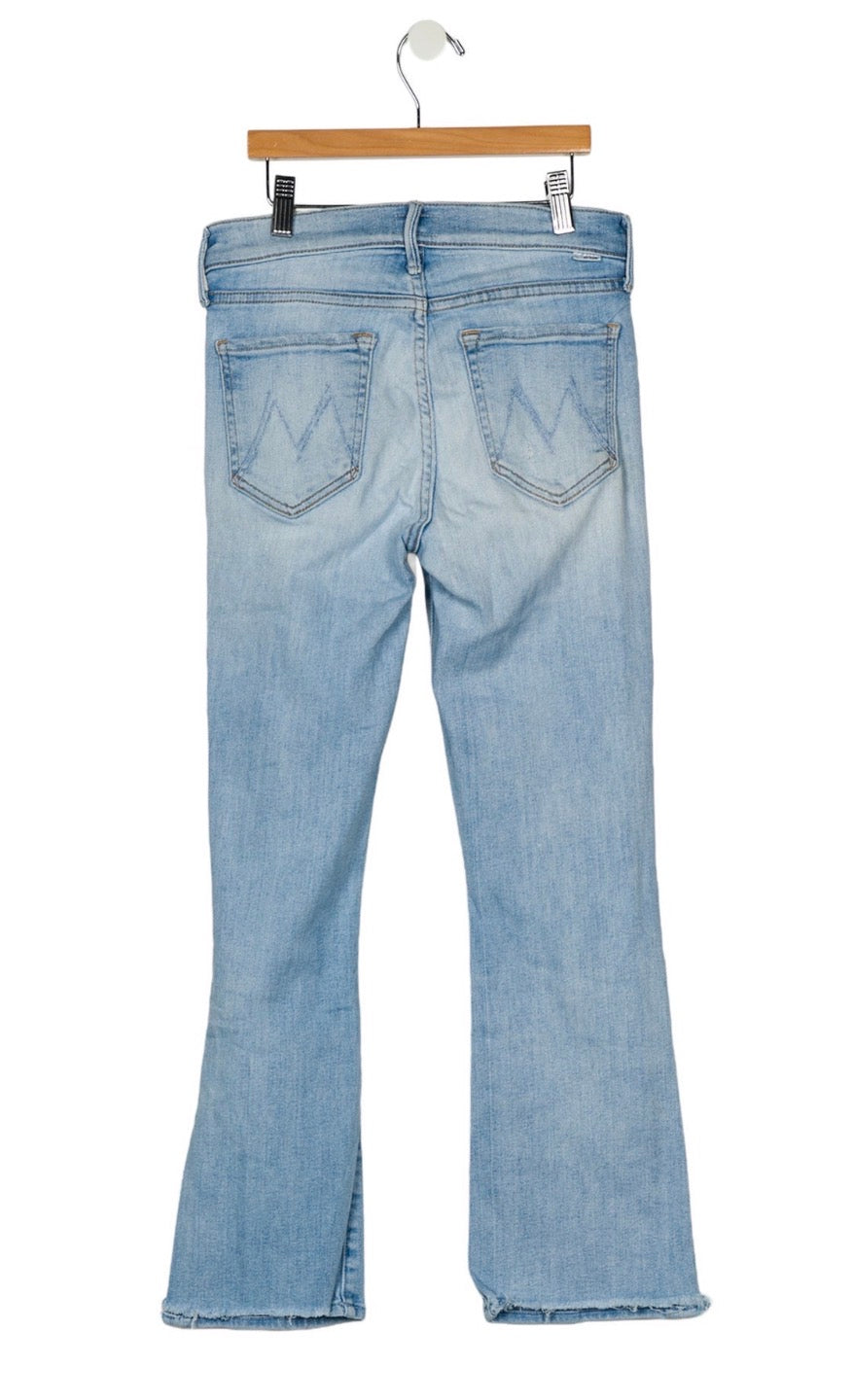 Preowned MOTHER Light Wash Distressed Ankle Straight-Leg Jeans – Size 27