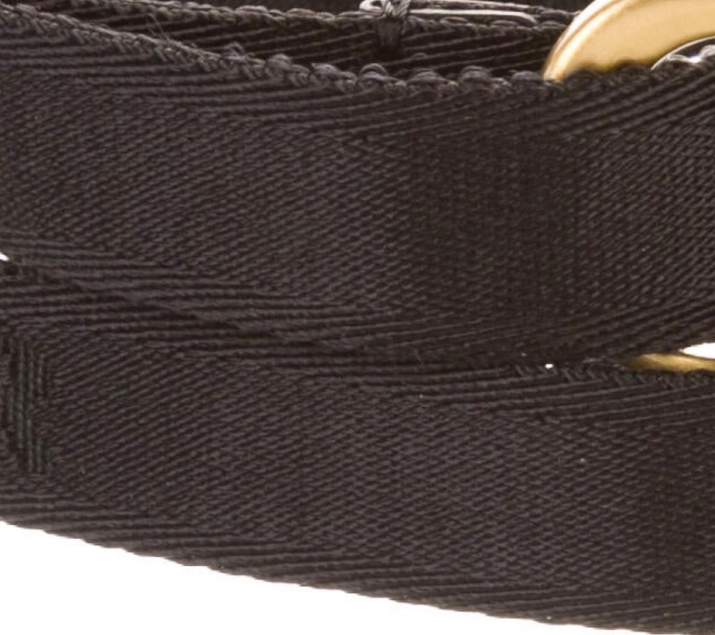 Christian Dior Saddle Fine Canvas Jacquard Skinny Belt – Black & Gold - any size up to -36 inches