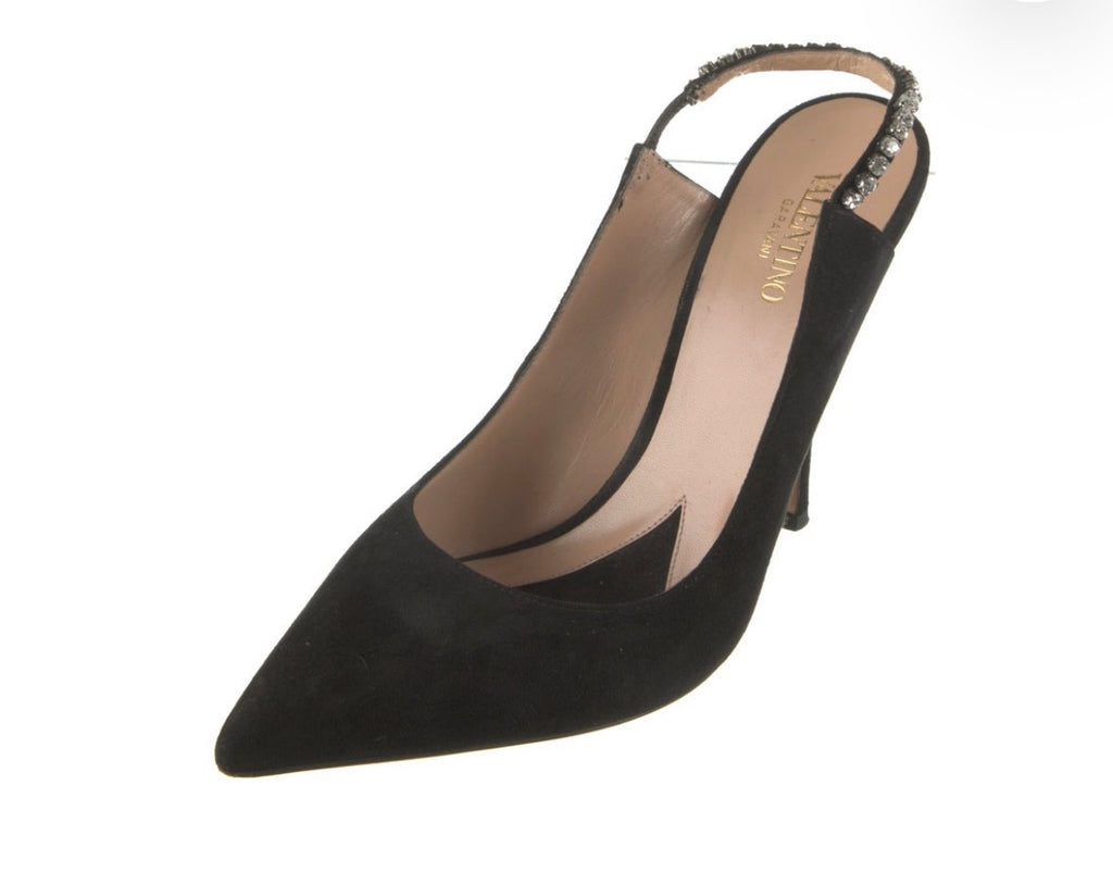 Preowned Valentino Garavani Crystal Slingback Pumps – Size 39.5