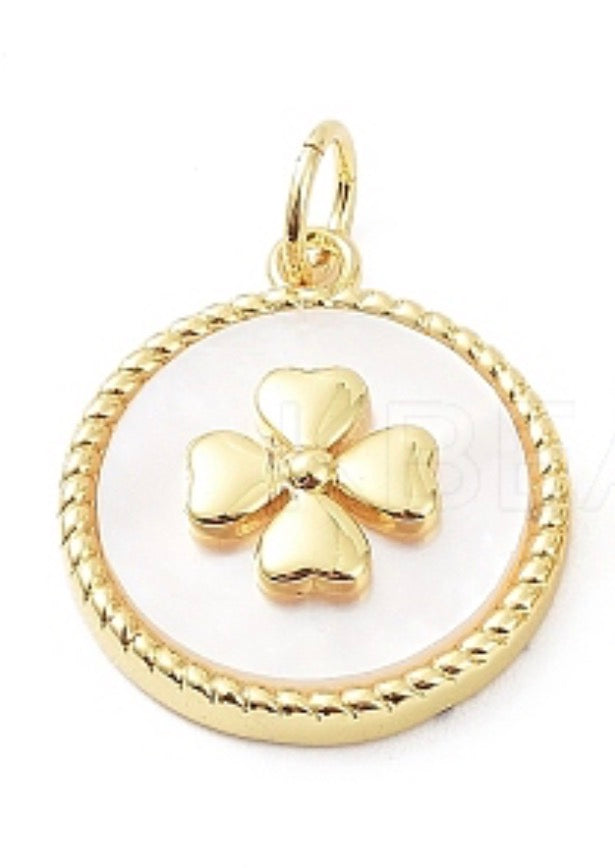 Shell Clover Charm – Gold Plated