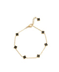 18K Gold-Plated Black Clover Station Bracelet