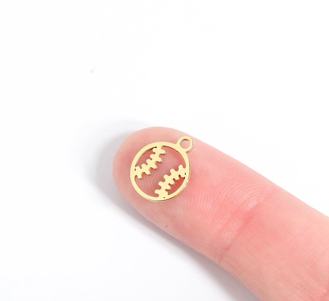Sports Charms –Baseball, Football, and Soccer - 18K Gold Plated