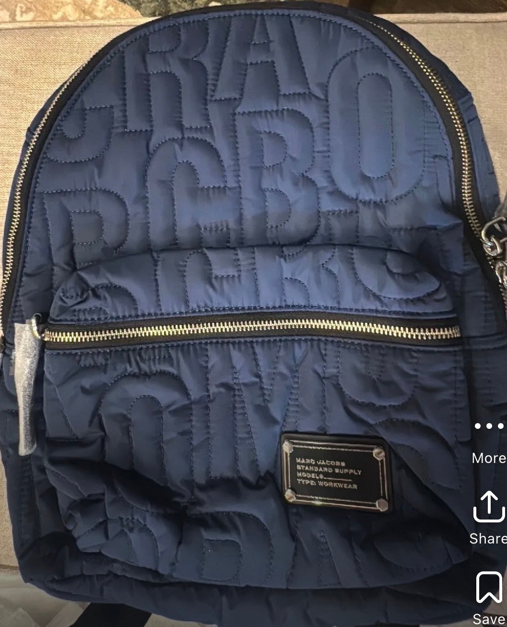 Marc Jacobs Quilted Logo Backpack – Azure Blue – New With Tags
