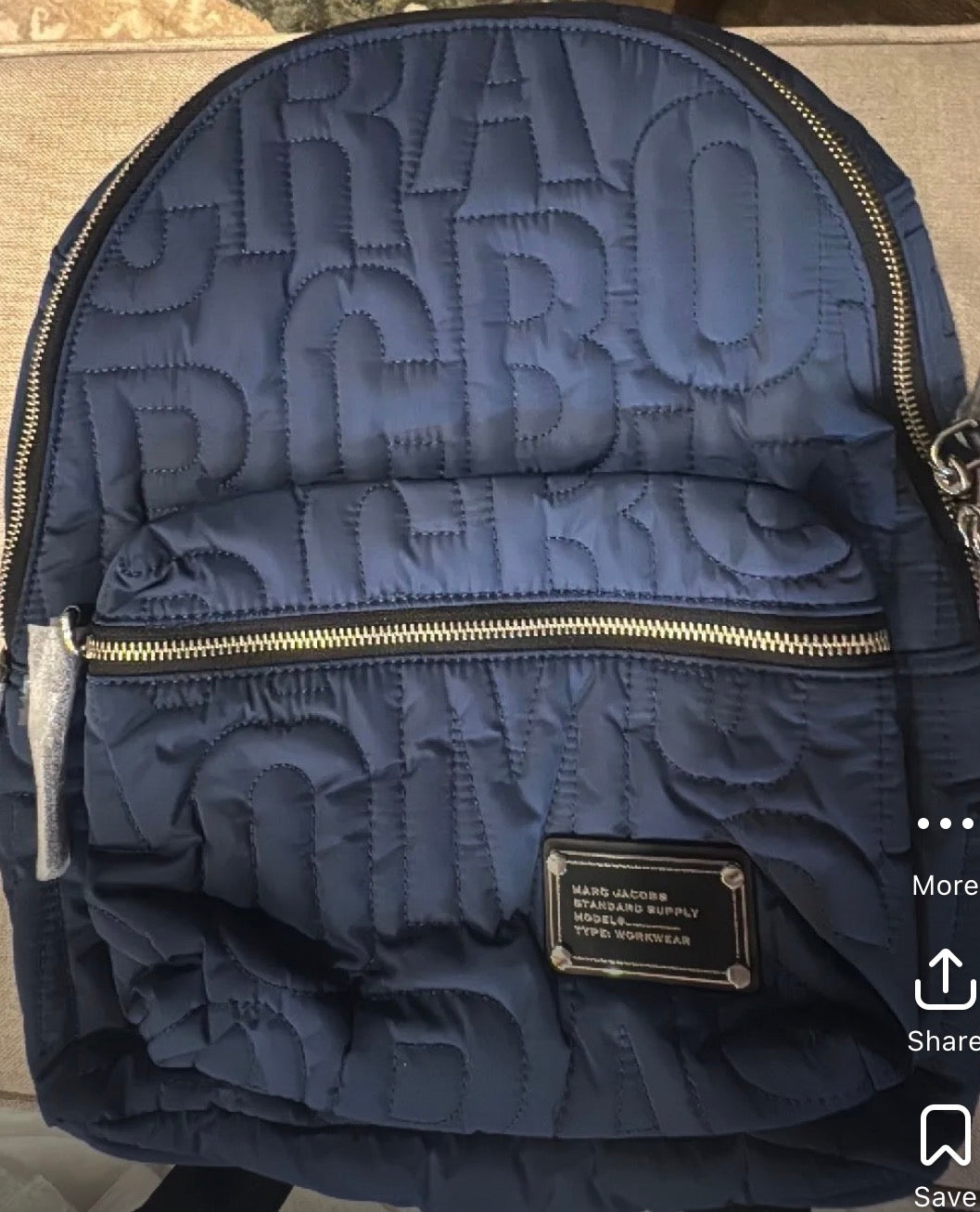 Marc Jacobs Quilted Logo Backpack – Azure Blue – New With Tags