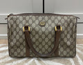 preowned Gucci GG Supreme Boston Top Handle Bag – Brown