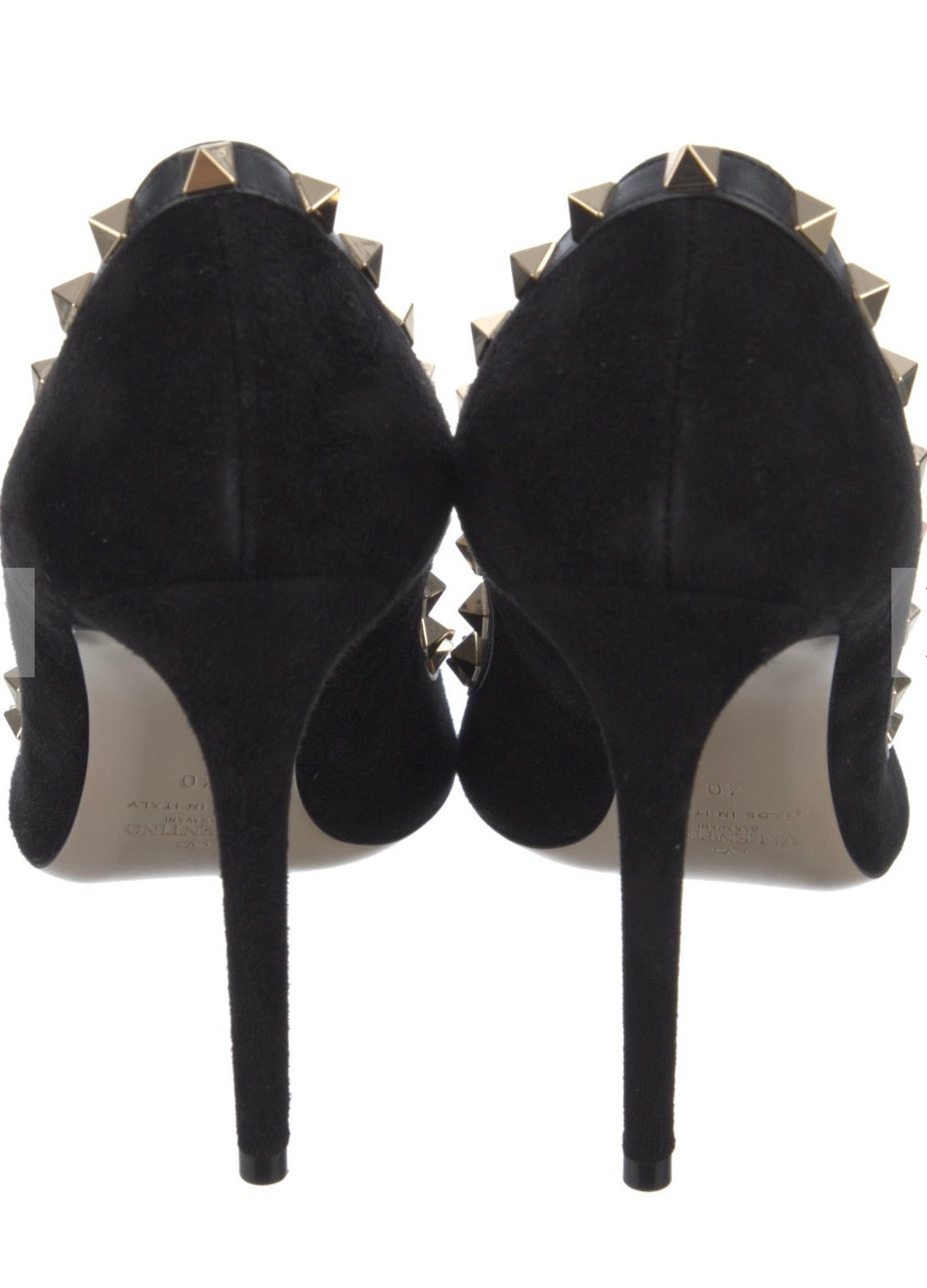 Preowned Valentino Rockstud Suede Pointed-Toe Pumps – Size 39.5