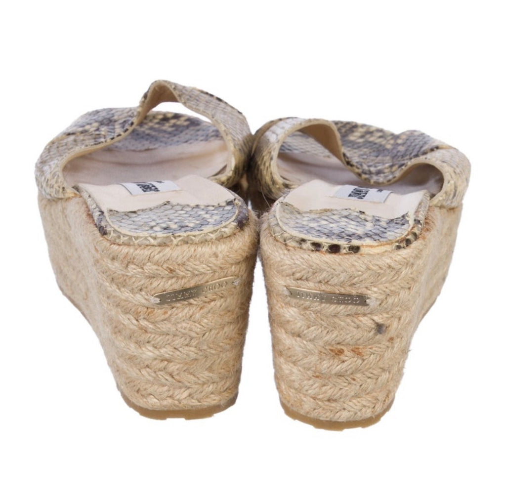 Pre-owned Jimmy Choo Animal Print Espadrille Wedge - Size 9/39