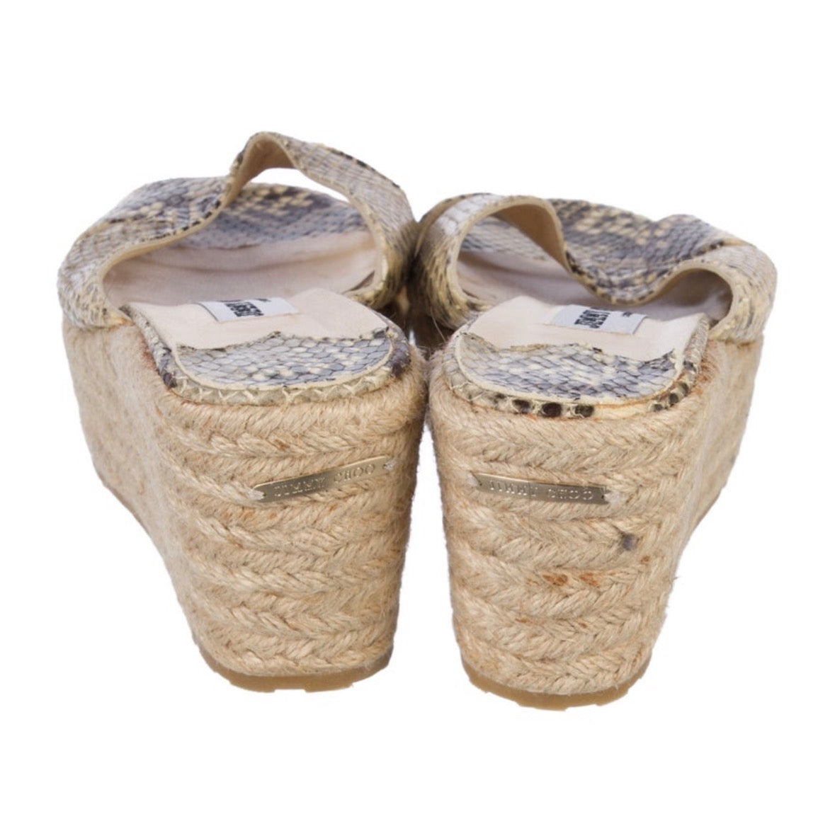 Pre-owned Jimmy Choo Animal Print Espadrille Wedge - Size 9/39