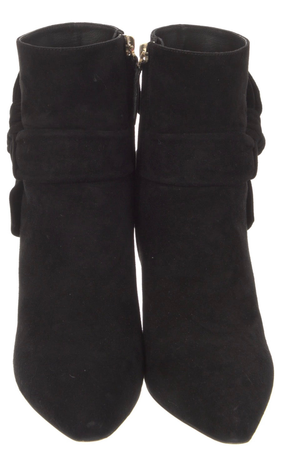 Preowned Valentino Garavani Black Suede Bow Ankle Booties – Size 37