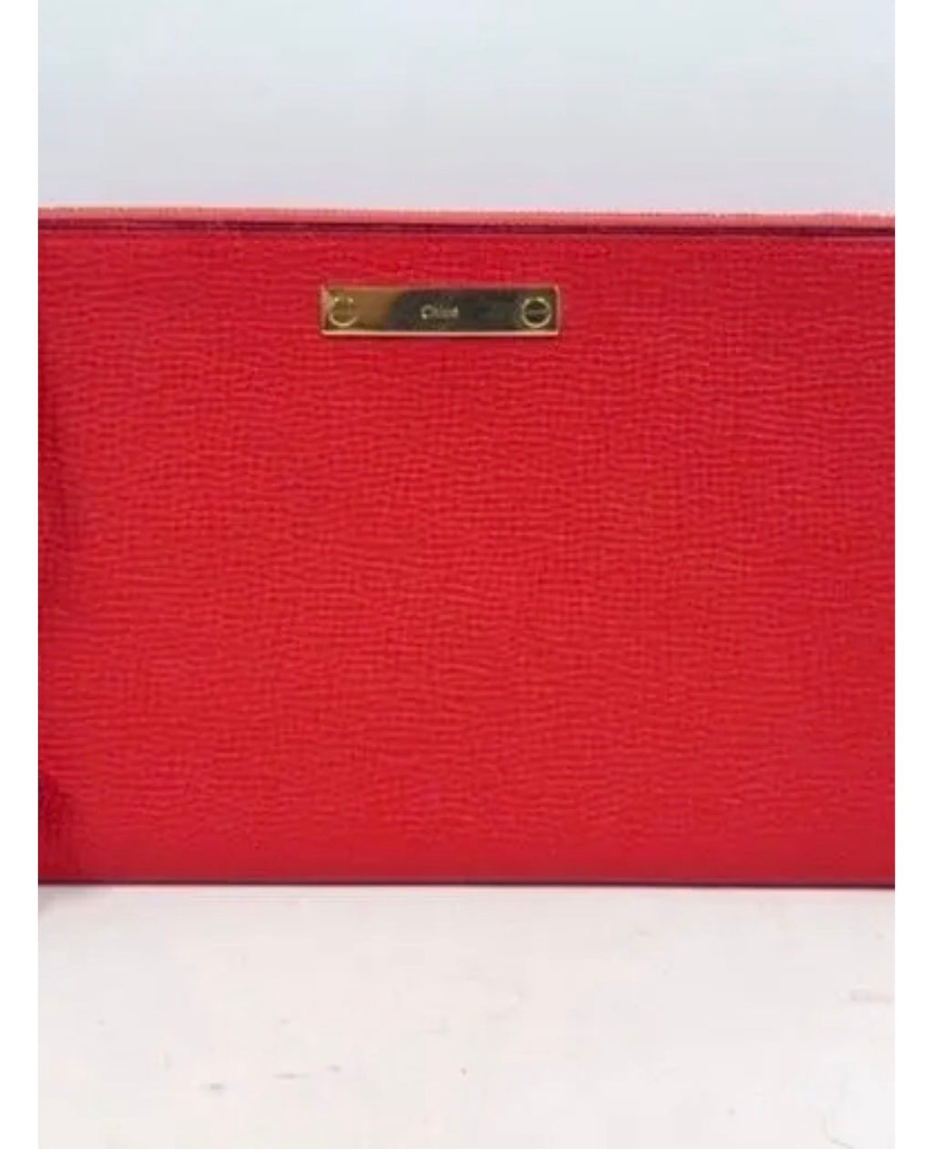 Chloé Red Leather Clutch