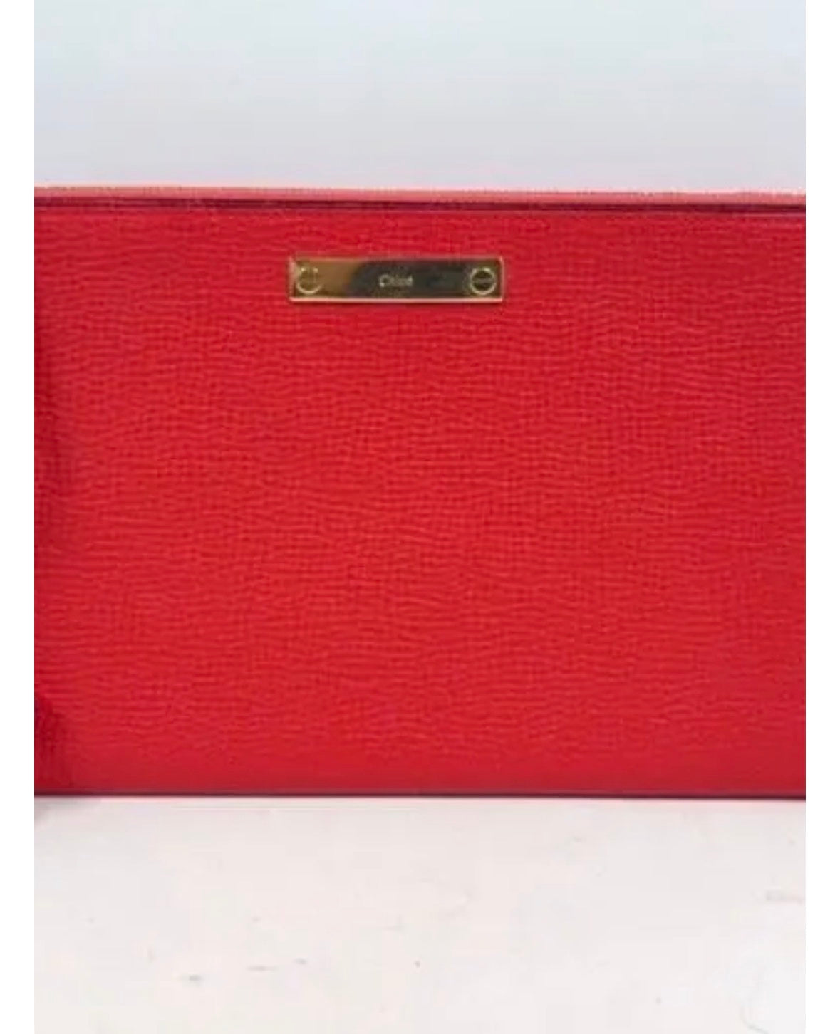 Chloé Red Leather Clutch