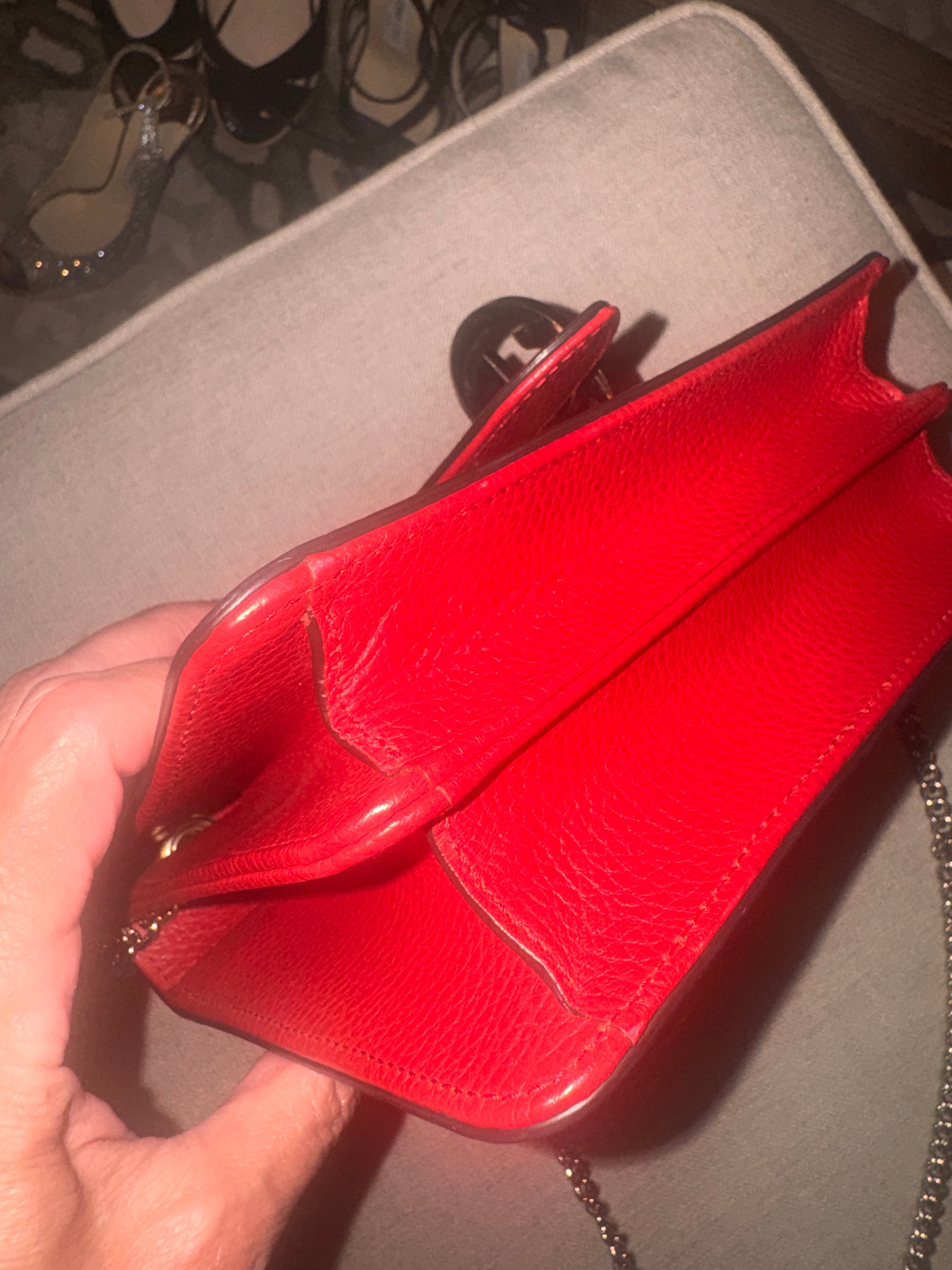 Gucci Dollar Interlocking G Small Chain Shoulder Bag – Red