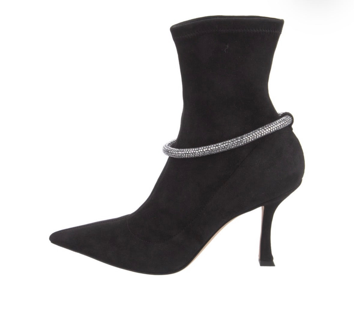Preowned Jimmy Choo Crystal-Embellished Sock Booties – Size 39.5