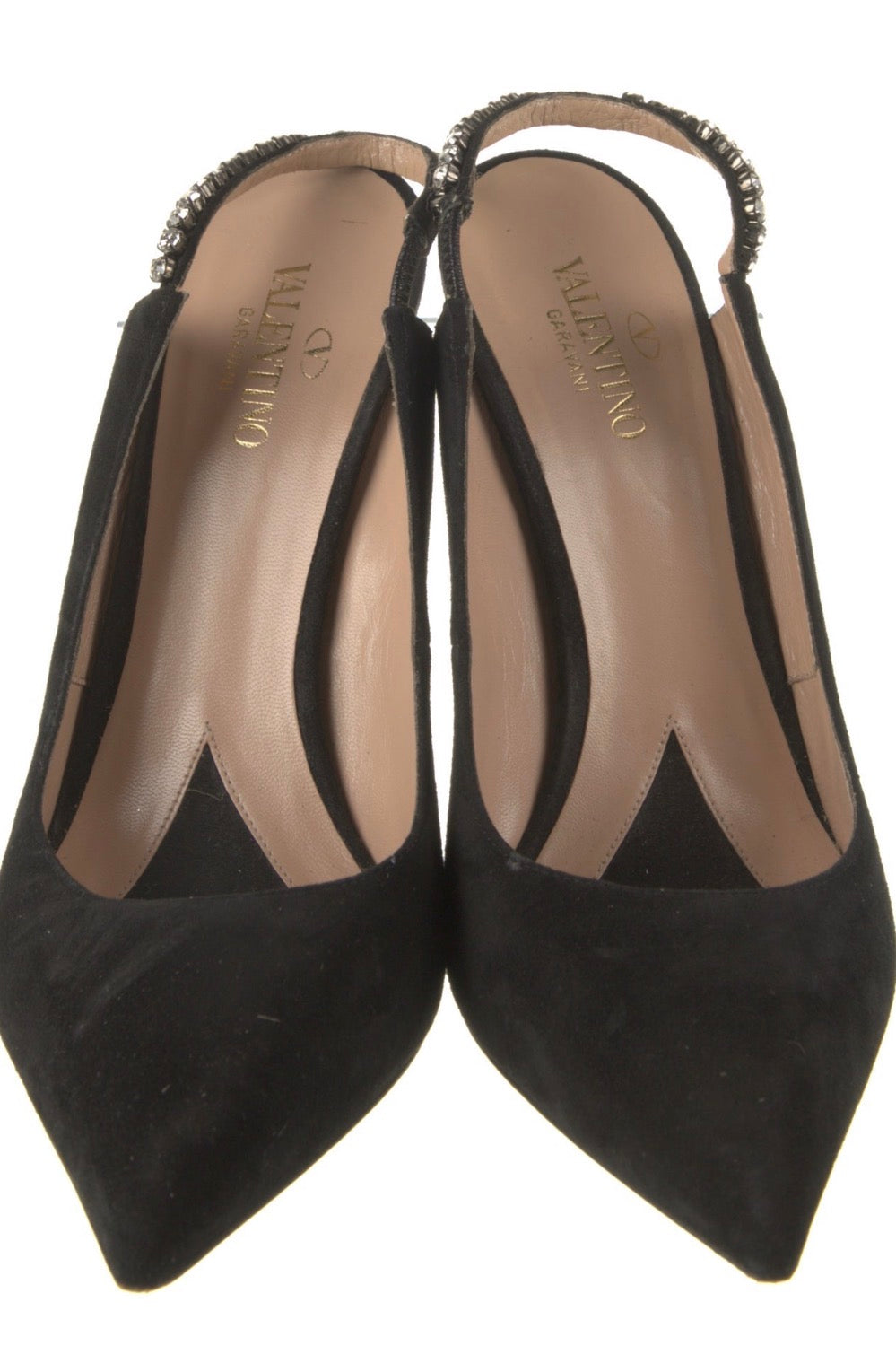 Preowned Valentino Garavani Crystal Slingback Pumps – Size 39.5