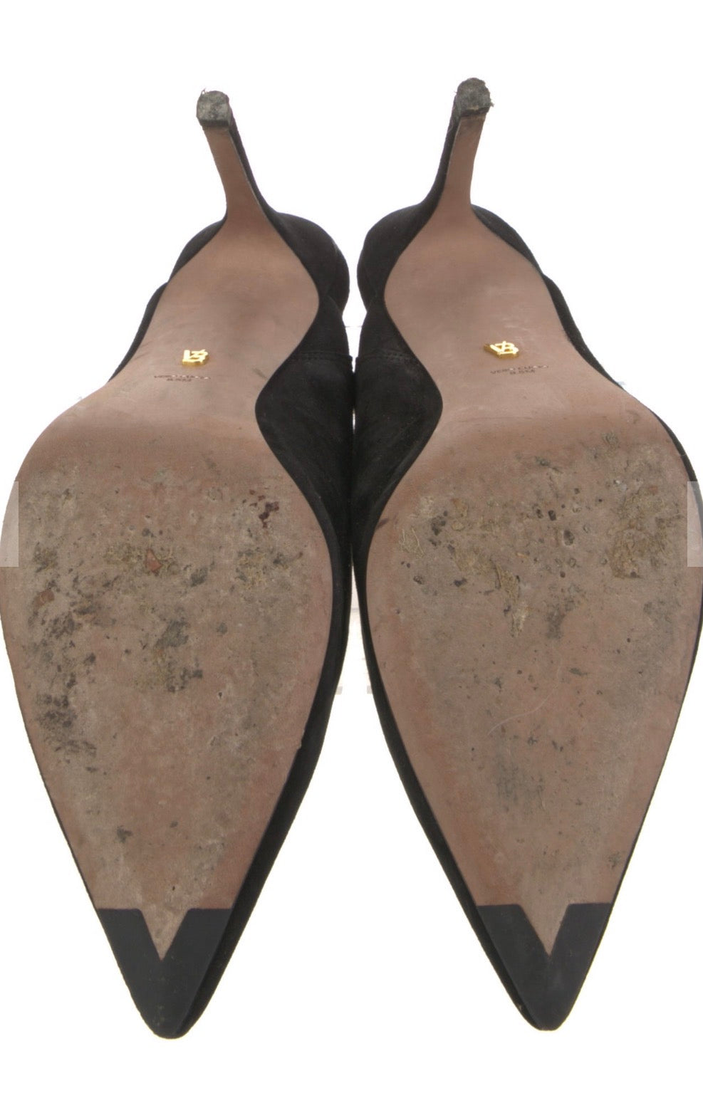 Preowned Veronica Beard Black Suede Pointed-Toe Mules – Size 39.5