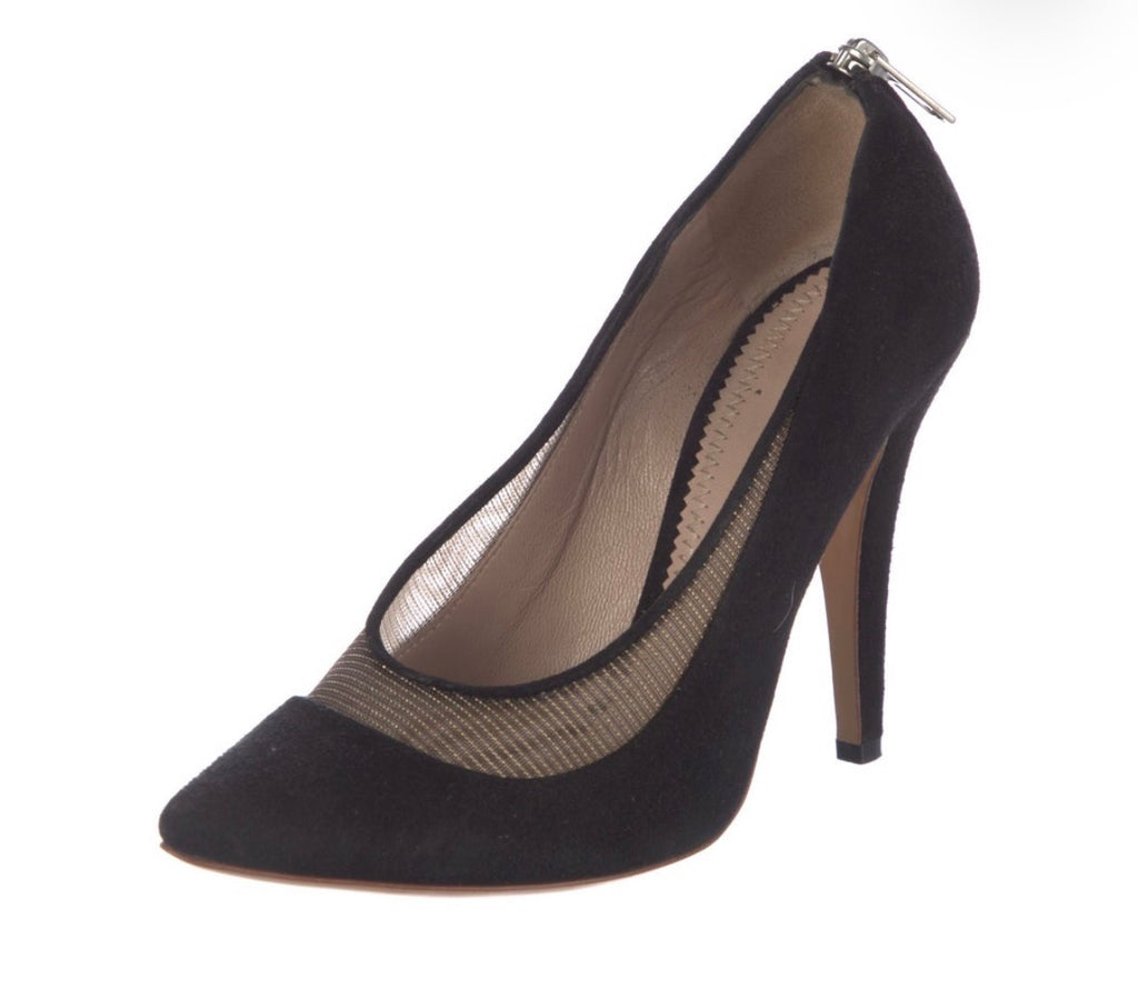 Preowned Chloé Black Suede & Mesh Pumps – Size 36
