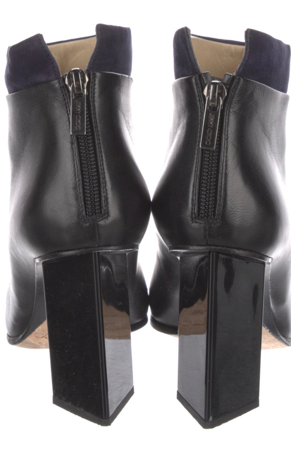 Preowned Jimmy Choo Black Leather Ankle Booties – Size IT 38