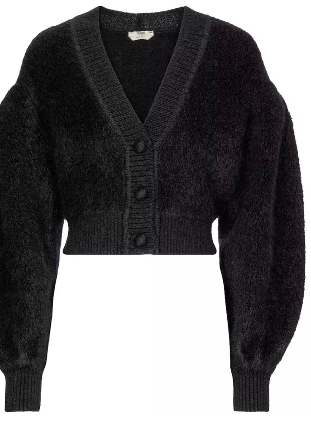 Fendi black V-neck cardigan - mohair Size XS