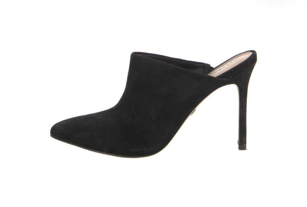 Preowned Veronica Beard Black Suede Pointed-Toe Mules – Size 39.5