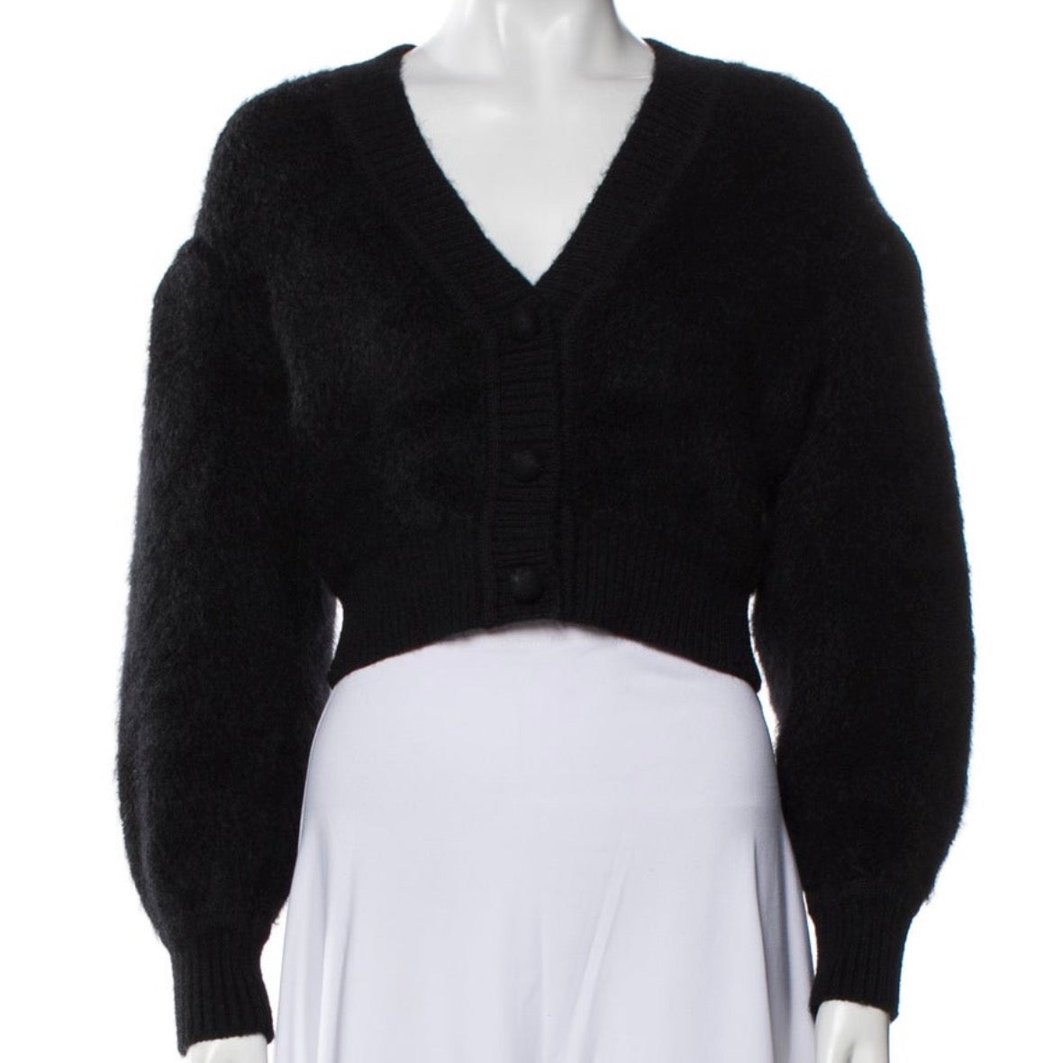 Fendi black V-neck cardigan - mohair Size XS