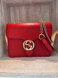 Gucci Dollar Interlocking G Small Chain Shoulder Bag – Red