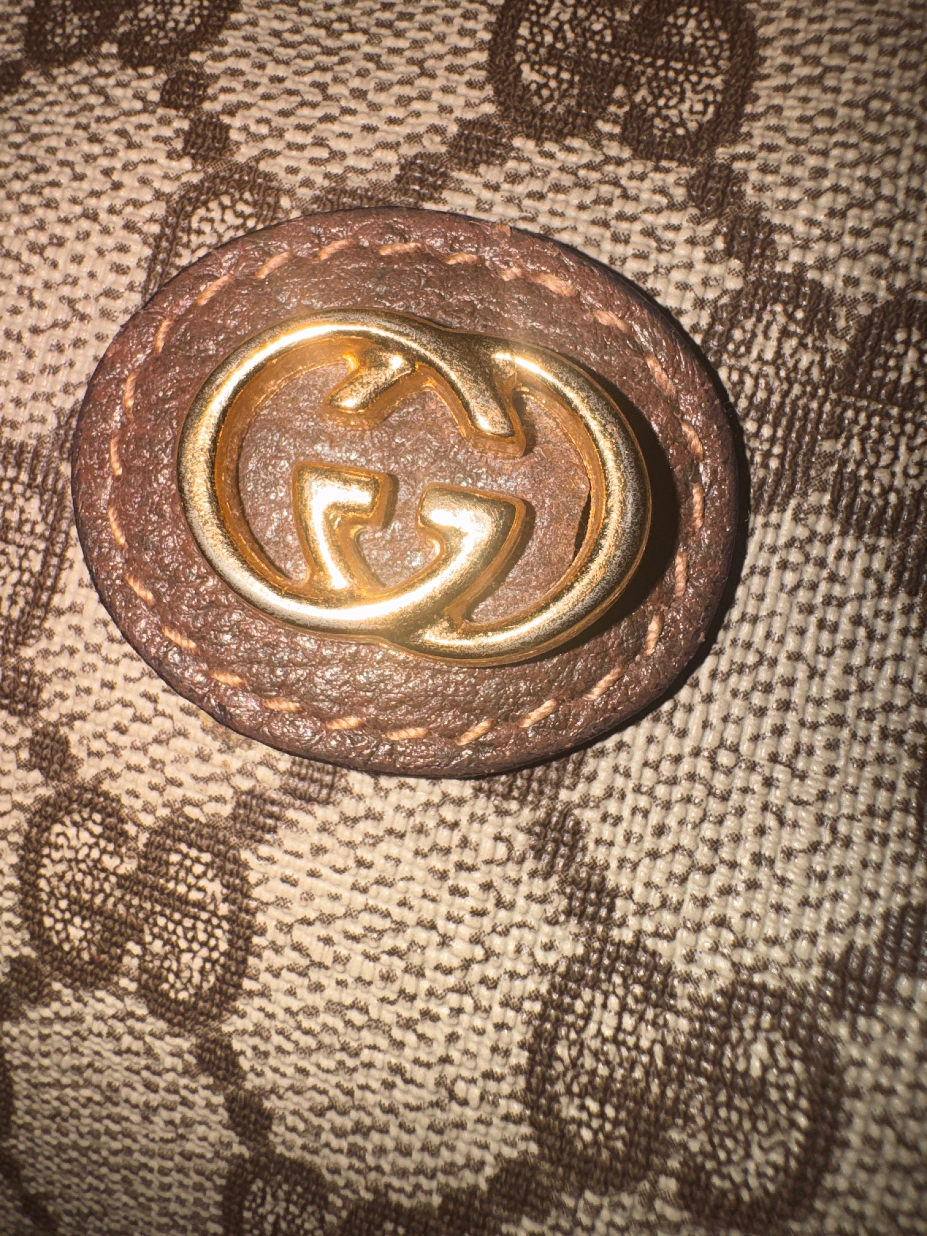 preowned Gucci GG Supreme Boston Top Handle Bag – Brown