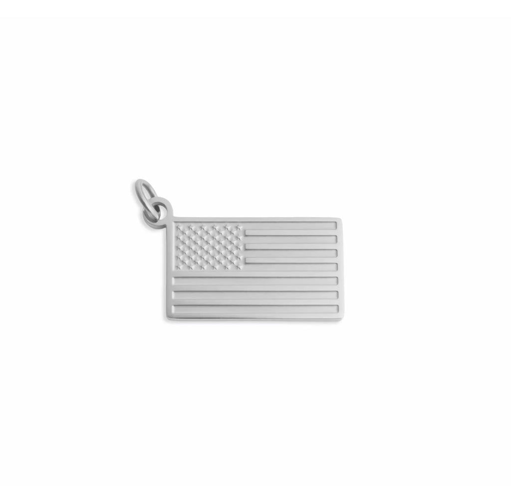 American Flag Charm – 18K Gold Plated or Silver Tone Stainless Steel