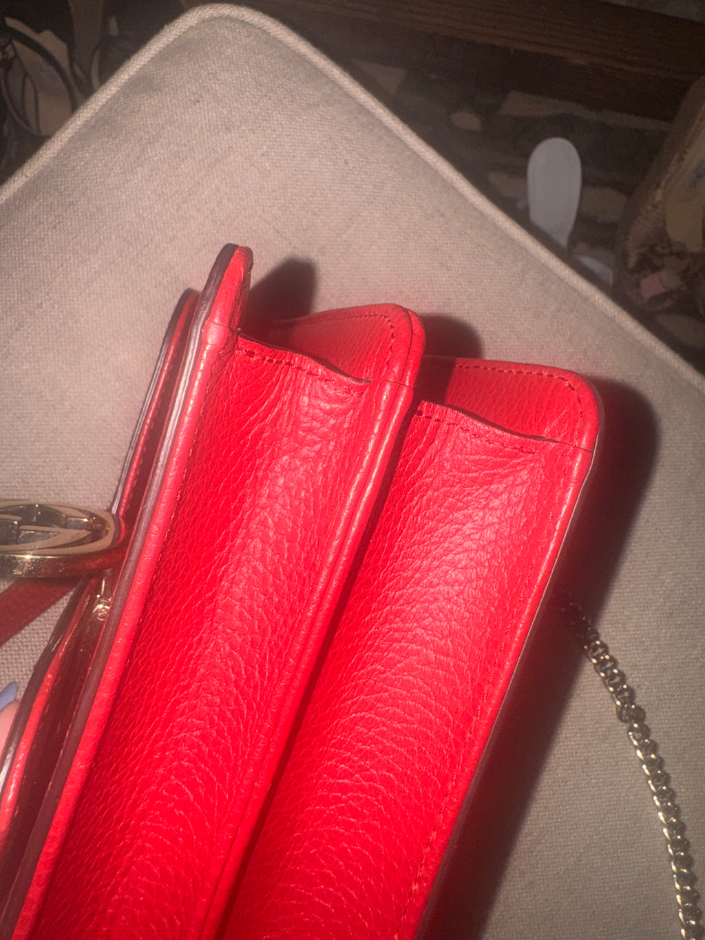 Gucci Dollar Interlocking G Small Chain Shoulder Bag – Red