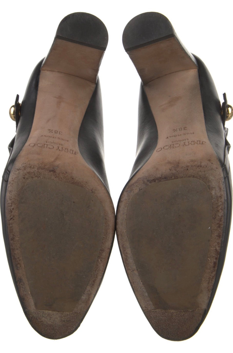 Preowned Jimmy Choo Black Leather Ankle Booties – Size IT 38.5