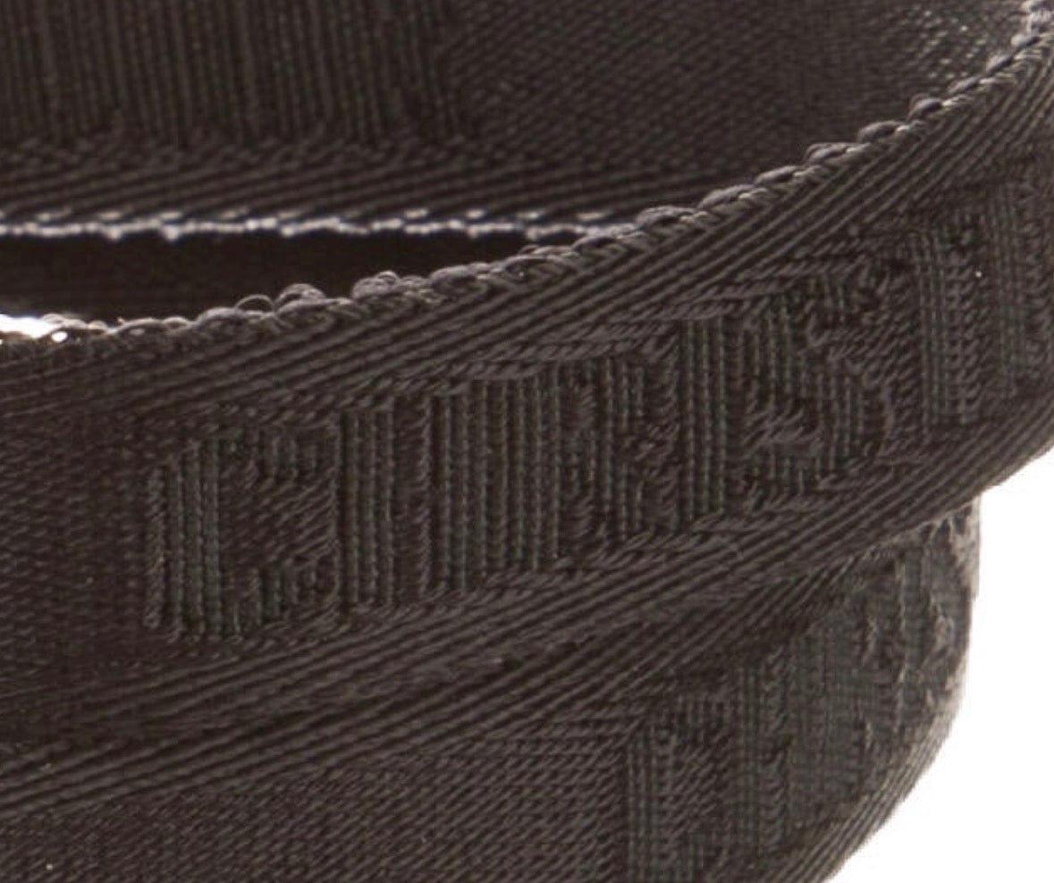 Christian Dior Saddle Fine Canvas Jacquard Skinny Belt – Black & Gold - any size up to -36 inches