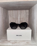 Preowned Prada Black Oversized Geometric Sunglasses