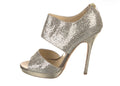 Preowned Jimmy Choo Metallic Silver Cutout Platform Sandals – Size 37.5