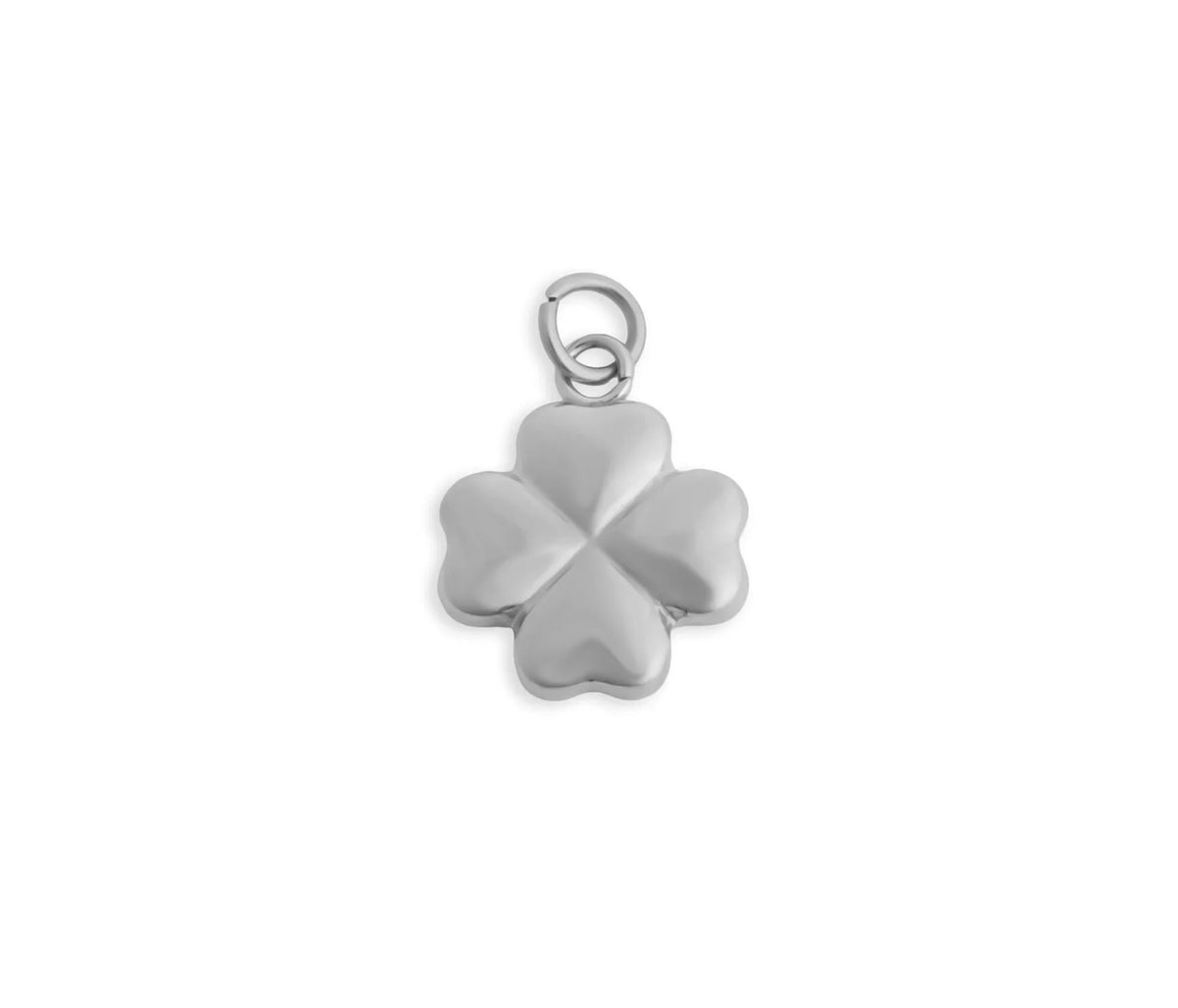 Clover charm - Silver toned stainless steel