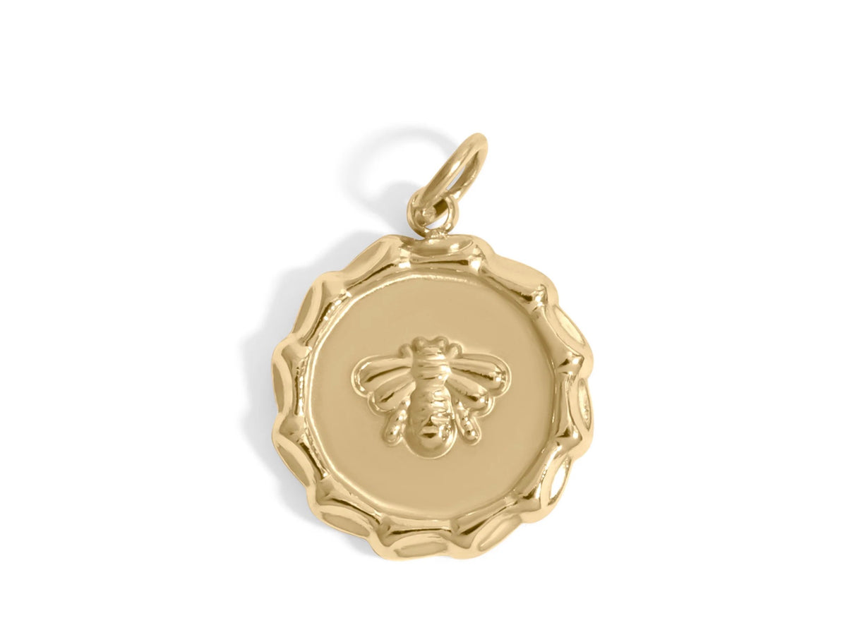 Bee charm - gold - 18K gold plated