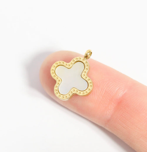 18K Gold Plated Lucky Clover - Charm Only - Green